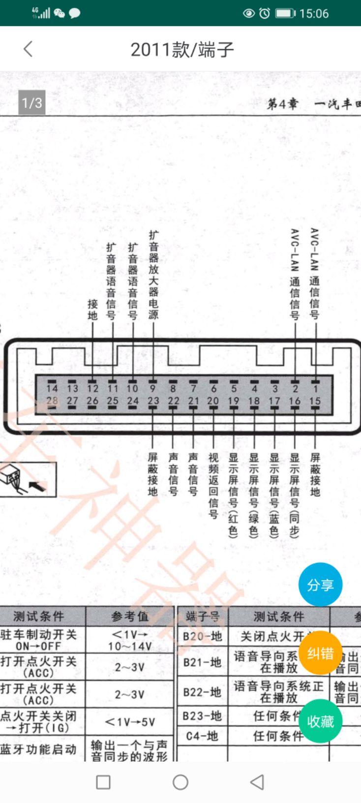 丰田主机尾线定义电路