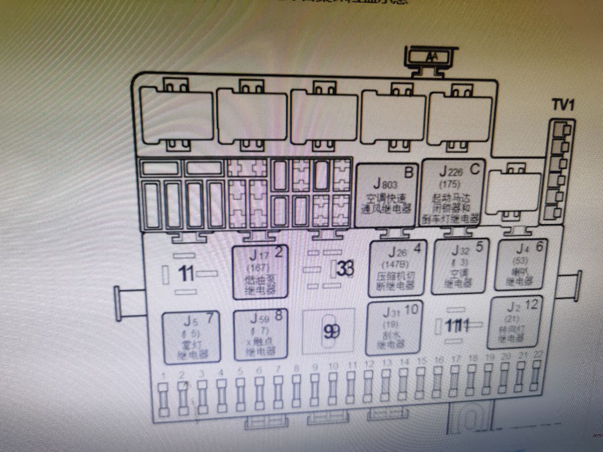 桑塔纳主继电器位置图图片