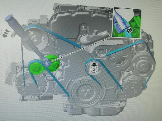 江铃域虎4d4发动机皮带绕法图