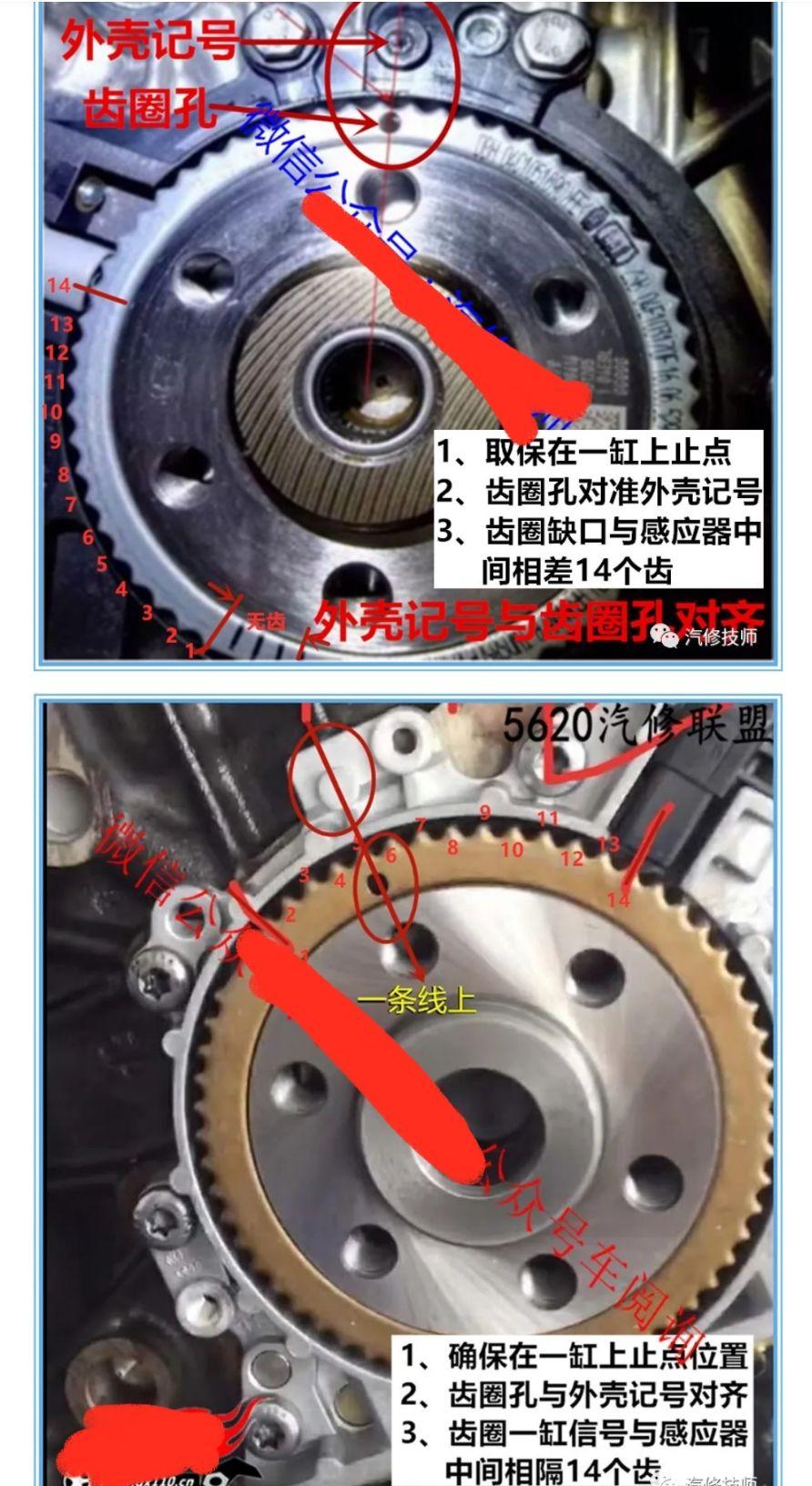 斯柯达昕锐曲轴位置传感器齿轮怎么对