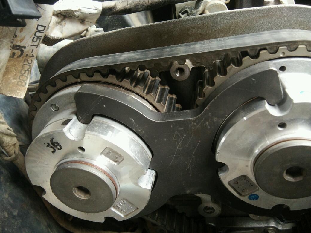 14年福特7万公里换水泵要拆正时皮带请问正时皮带这样安装