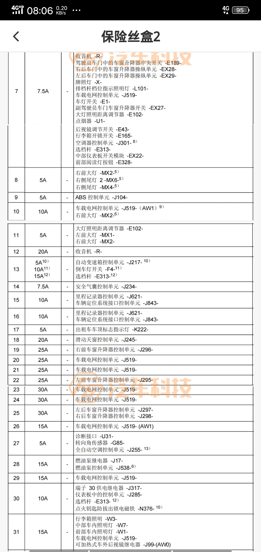 10款捷达继电器图解图片