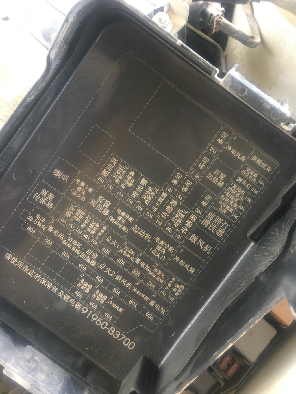 现代名图近光灯保险丝