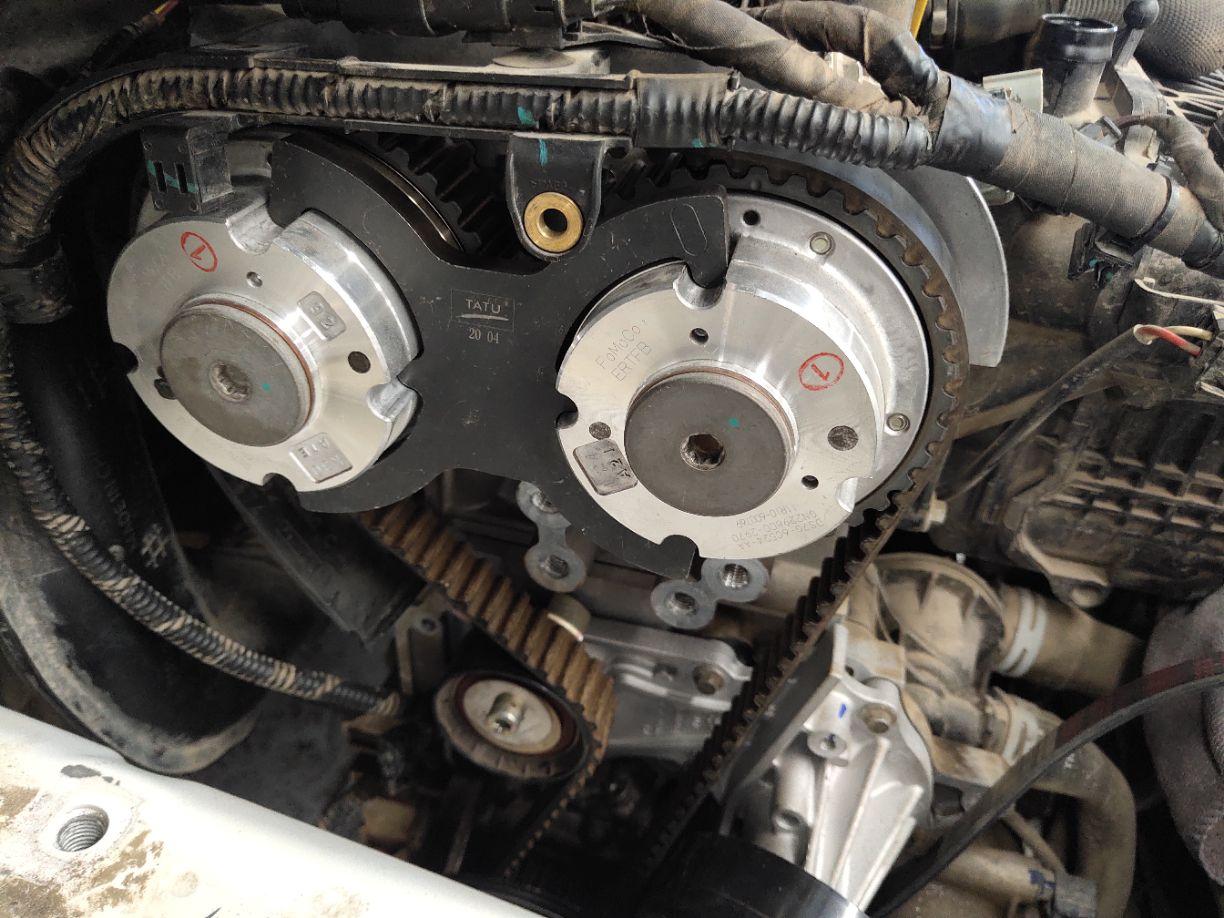 福特翼虎更换水泵后启动不了 报故障起动机性能 正时用专用工具对过