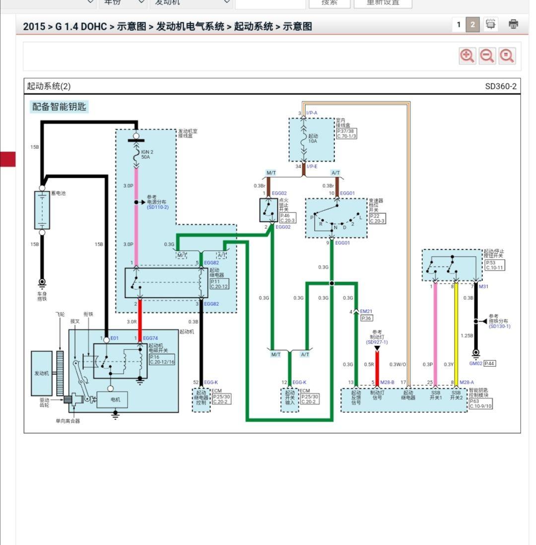 起亚k2启动电路图