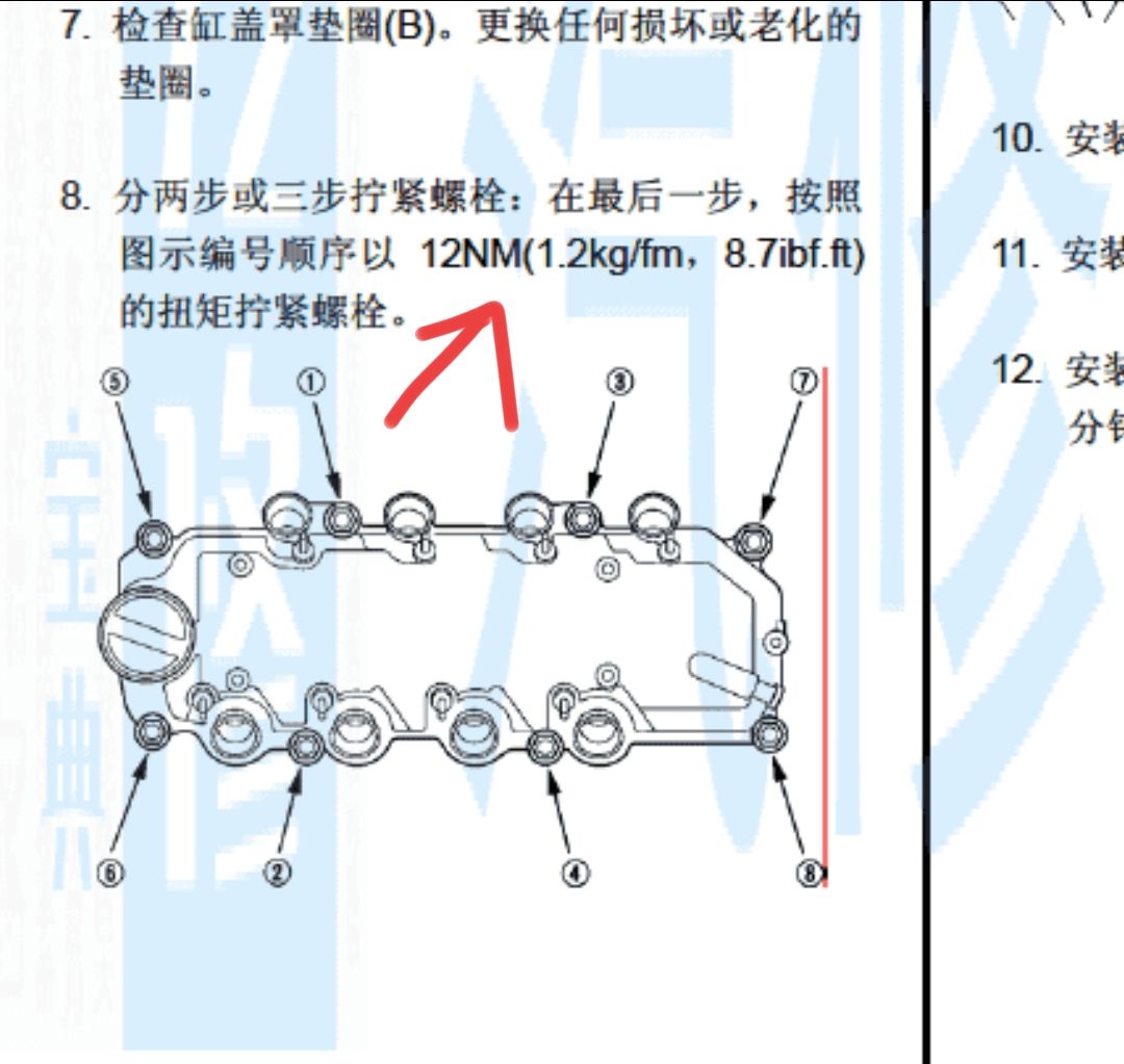 气门室盖螺丝扭矩图片