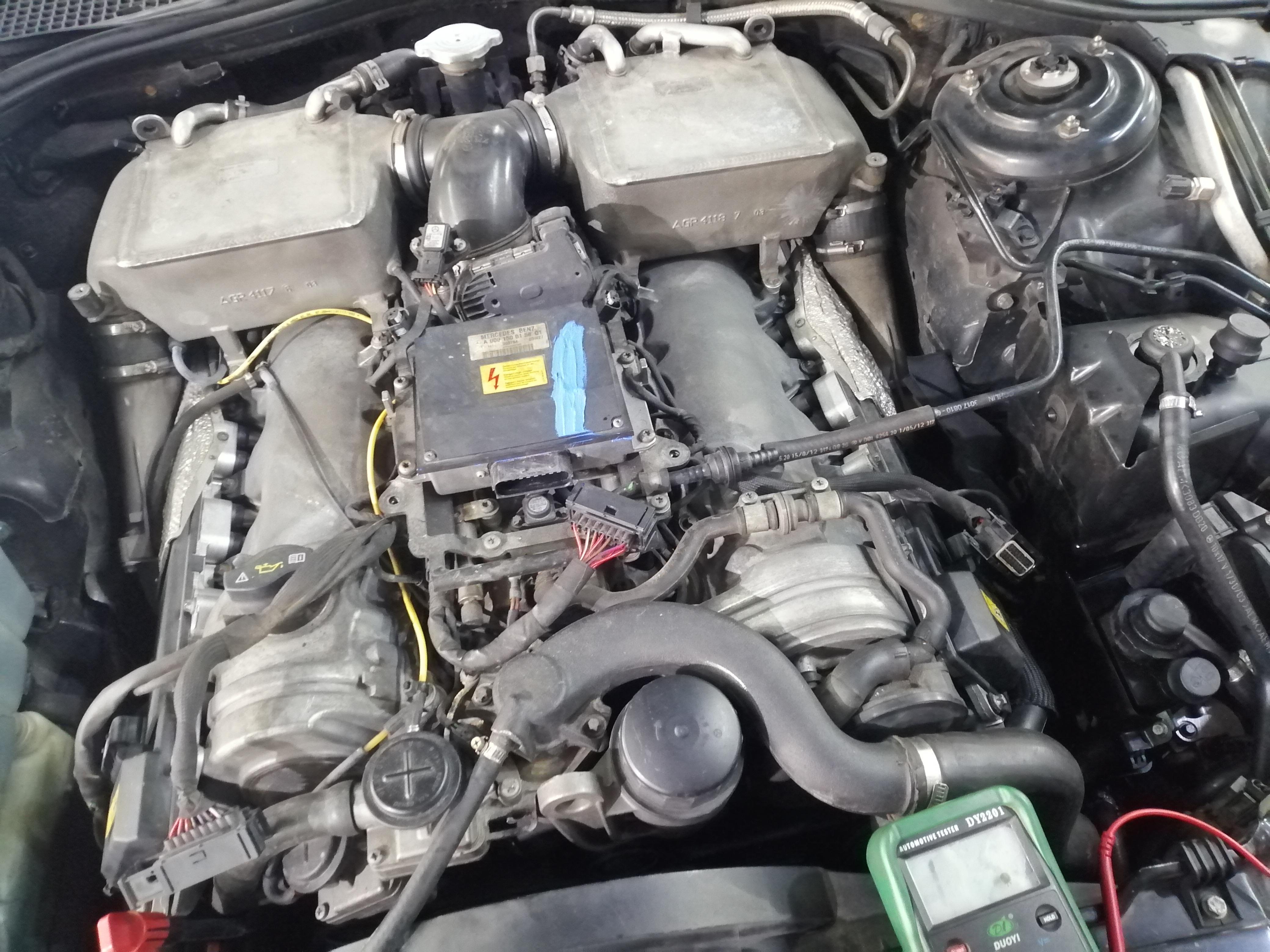 奔驰s600亮发动机灯报789101112缸失火